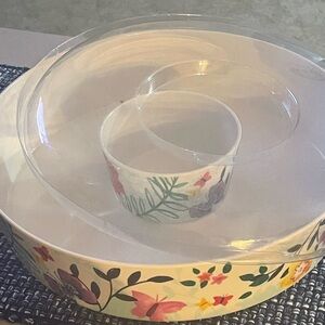 Chip and Dip Set- Floral with clear covering